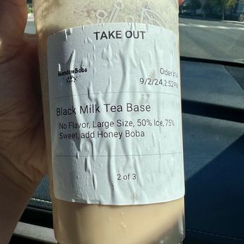 Bundow Boba - Black milk tea. Too sweet, weak tea taste - Bubble Tea Near Me - Millbrae, California