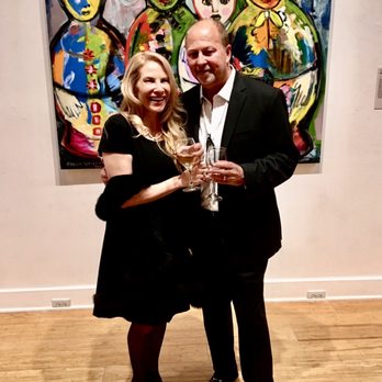 Laguna Art Museum - Russian Doll painting with owners - Art Museums Near Me - Laguna Beach, California