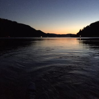 Camp CDA  - Partly boat view after sunset. - RV Parks Near Me - Coeur d'Alene, Idaho