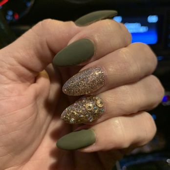 Lavish Nails - Olive green custom polish - Nail Salons Near Me - Lexington, Kentucky
