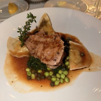 Le Vallauris - The veal medallions with ravioli - French Near Me - Palm Springs, California Le Vallauris - The veal medallions with ravioli - French Near Me - Palm Springs, California