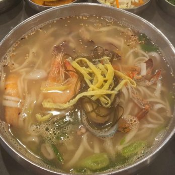 Tofu Plus - HaeMul Kalguksoo- hand cut noodle soup with seafood - Korean Near Me - Cupertino, California Tofu Plus - HaeMul Kalguksoo- hand cut noodle soup with seafood - Korean Near Me - Cupertino, California