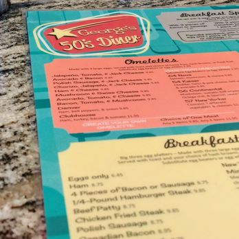 George's 50's Diner - Simple menu not overwhelmingly crowded with endless options. - Diners Near Me - Long Beach, California