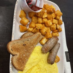 Eggs your way with sausage