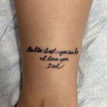 Nathan's Tattoos & Piercing - Memorial tattoo in original handwriting - Tattoo Near Me - Canoga Park, California Nathan's Tattoos & Piercing - Memorial tattoo in original handwriting - Tattoo Near Me - Canoga Park, California