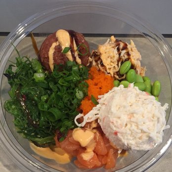 Poke Junction - Large bowl (3 scoops of protein) salmon, spicy crab & shrimp and spicy tuna. - Sushi Bars Near Me - Palmdale, California