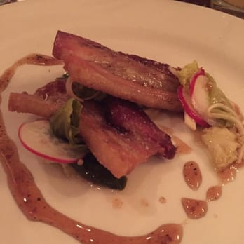 L'inizio - Crispy pork belly with brussel sprouts - Italian Near Me - Ardsley, New York