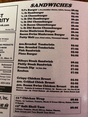 Menu photo 5 TJ's Bar & Grill Greene, IA Menu photo 5 TJ's Bar & Grill Greene, IA