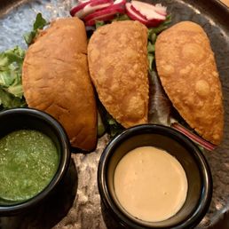 Empanadas, corn/cheese, and chicken tinga.