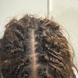 Albertine Couture Hair Salon - Fly aways and more loops this is after approximately 3 weeks