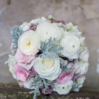 Posies and Petals - Soft colored brides bouquet with ranunculus, roses, hydrangea and dusty Miller. - Flowers & Gifts Near Me Posies and Petals - Soft colored brides bouquet with ranunculus, roses, hydrangea and dusty Miller. - Flowers & Gifts Near Me