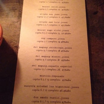 Whisler's - List of some Mezcal's for tasting. - Cocktail Bars Near Me - Austin, Texas Whisler's - List of some Mezcal's for tasting. - Cocktail Bars Near Me - Austin, Texas