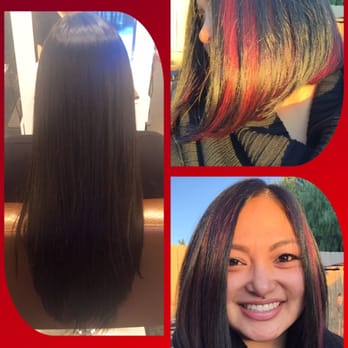 Bouffant Beauty Bar - Cut and red peek-a-boo highlights by Kami 619-917-5646 - Hair Salons Near Me - La Mesa, California Bouffant Beauty Bar - Cut and red peek-a-boo highlights by Kami 619-917-5646 - Hair Salons Near Me - La Mesa, California