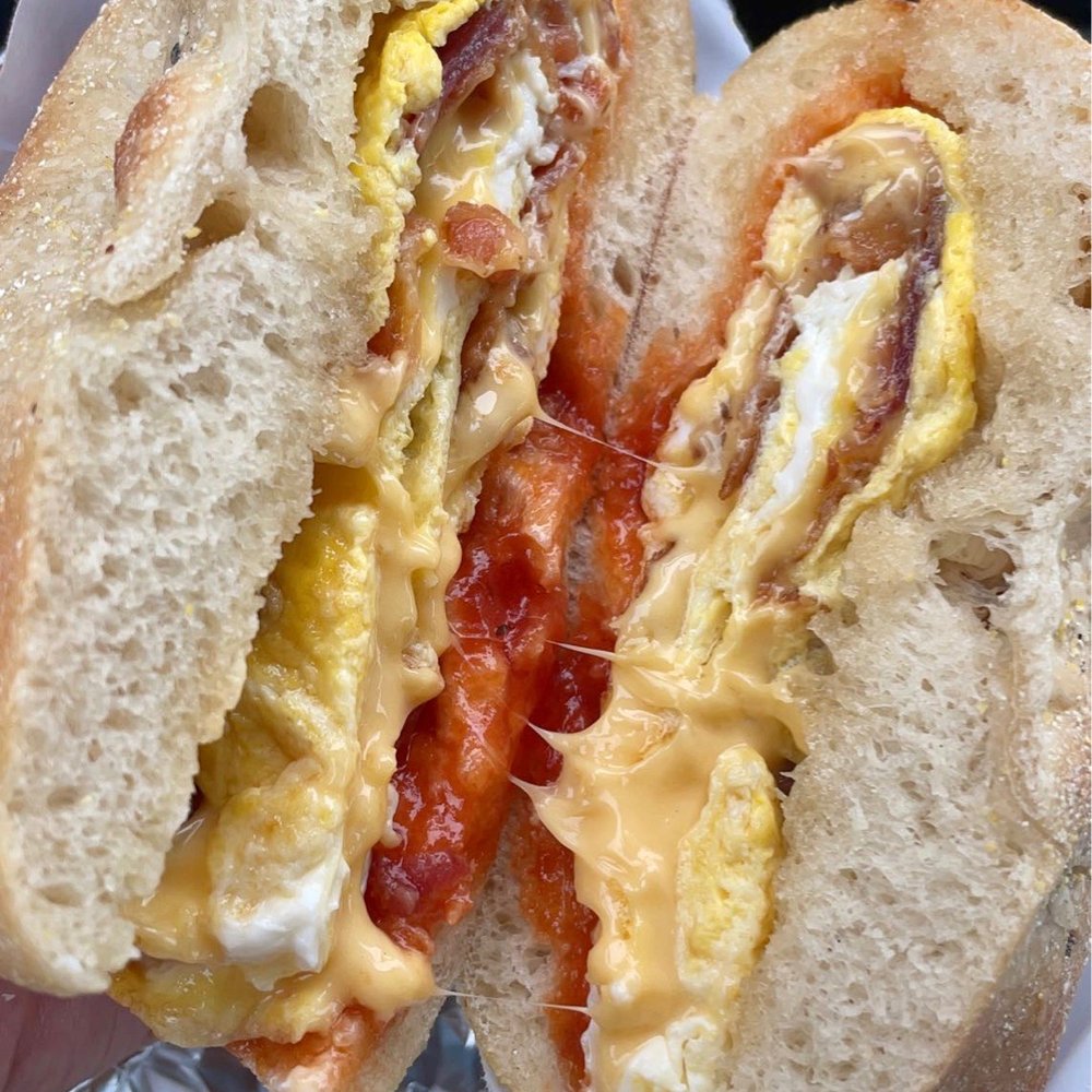 Plaza Bagels & Deli - Bacon egg cheese on a roll - Delis Near Me - Clifton, New Jersey