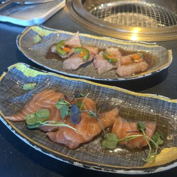Chubby Cattle - Salmon and yellowtail carpaccio (fishy) - Barbeque Near Me - Pleasanton, California