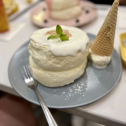 Sweethoney Dessert - Coconut soufflé pancake combo with coconut ice cream