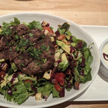 Rawtopia - Bison patty salad - Burgers Near Me - Millcreek, Utah Rawtopia - Bison patty salad - Burgers Near Me - Millcreek, Utah
