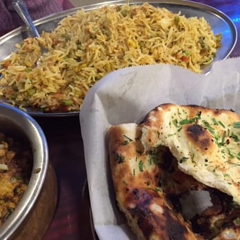 Red Chili - One of the better vegetable rice biryanis we've had; good naan; and in the left corner, chicken qeema karahi at Red Chili in Northridge. - Pakistani Near Me - Northridge, California Red Chili - One of the better vegetable rice biryanis we've had; good naan; and in the left corner, chicken qeema karahi at Red Chili in Northridge. - Pakistani Near Me - Northridge, California
