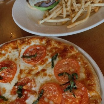 Bazille at Nordstrom - Margherita Pizza Burger with Bistro French Fries with Kalamata Olive Aoli - New American Near Me - Dallas, Texas Bazille at Nordstrom - Margherita Pizza Burger with Bistro French Fries with Kalamata Olive Aoli - New American Near Me - Dallas, Texas