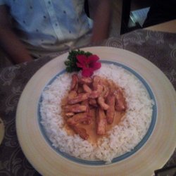 Zum Alten Wirt - Hühnerstreifen mit Reis . Ananas fehlte.