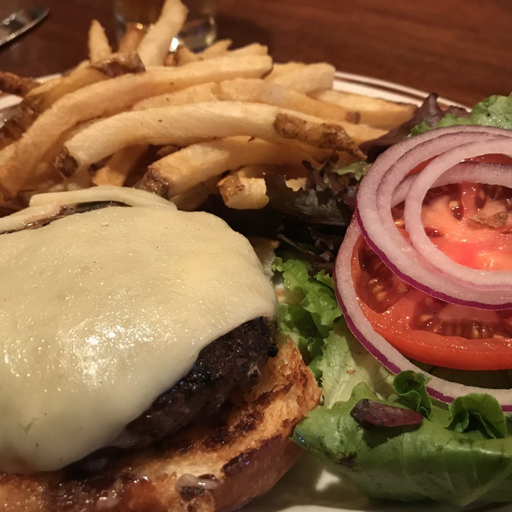 Elk Creek Cafe + Aleworks - Burger with cheddar and frites - New American Near Me - Millheim, Pennsylvania Elk Creek Cafe + Aleworks - Burger with cheddar and frites - New American Near Me - Millheim, Pennsylvania