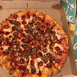 Vocelli's Pizza - Pepperoni and mushroom pizza