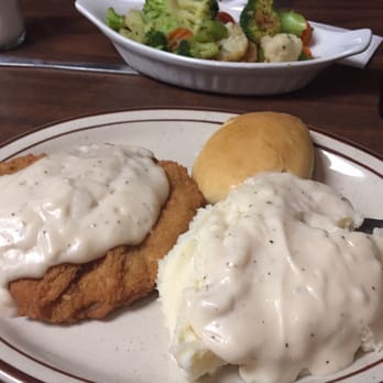 Downtown Lounge - Country fried steak $10.75 roll, grilled vegetables and potatoes - Lounges Near Me - Centralia, Illinois