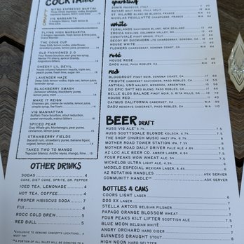 The Vig - Menu - Cocktail Bars Near Me - Peoria, Arizona