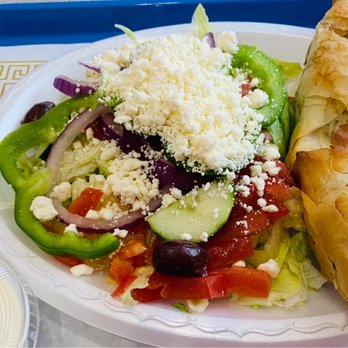 Mykonos Grill - Spanakopita with Greek Salad - Greek Near Me - Graham, North Carolina