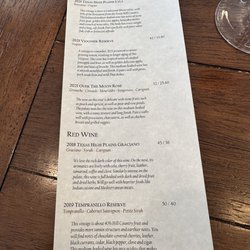 Pedernales Cellars - Tasting Menu