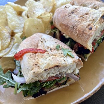 Urban Plates - Grilled Portobello Mushroom Sandwich With chips - Salad Near Me - Pasadena, California Urban Plates - Grilled Portobello Mushroom Sandwich With chips - Salad Near Me - Pasadena, California