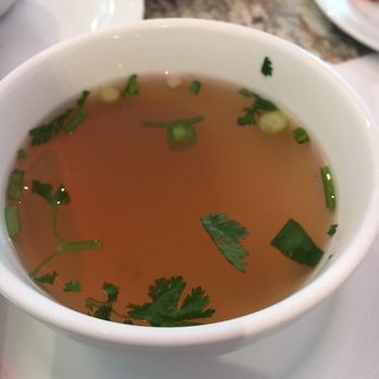 Pho Royal - Cup of clear broth that accompanied grilled pork rice platter - Vietnamese Near Me - Sterling, Virginia