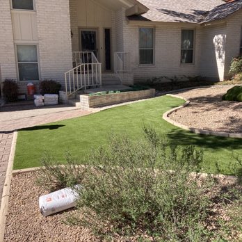 Texas Total Landscape - Gravel area and synthetic grass - Masonry/Concrete Near Me