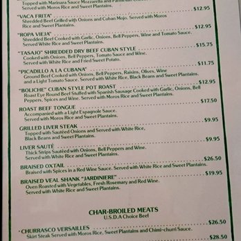 Versailles - Menu - Cuban Near Me - Miami, Florida Versailles - Menu - Cuban Near Me - Miami, Florida
