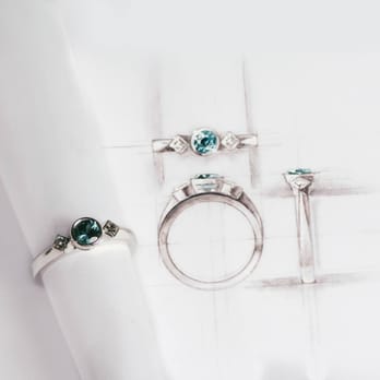 Christine Huber Design - Custom made Engagement ring using a beautiful Sapphire from Montana that I sourced! - Jewelry Near Me - New York, New York Christine Huber Design - Custom made Engagement ring using a beautiful Sapphire from Montana that I sourced! - Jewelry Near Me - New York, New York