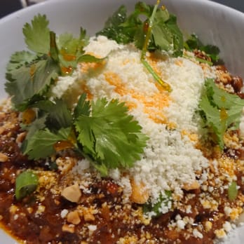 Hot Joy - Lamb dan dan noodles, lamb chili, peanuts, spice, cilantro, crispy shallot - Asian Fusion Near Me - San Antonio, Texas