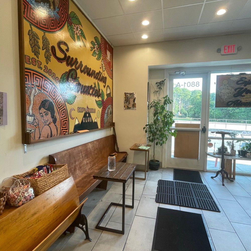 Surrounding Counties - Bench and two small tables - Coffee & Tea Near Me - Richmond, Virginia Surrounding Counties - Bench and two small tables - Coffee & Tea Near Me - Richmond, Virginia