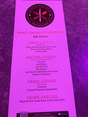 Menu photo 3 Primo Italian Steakhouse Middletown, OH Menu photo 3 Primo Italian Steakhouse Middletown, OH