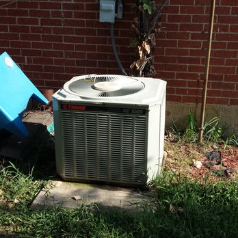 Texas Air Conditioning & Heating - Before picture of a Trane condenser that we replaced - Heating & Air Conditioning/HVAC Near Me - Irving, Texas