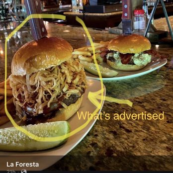 La Foresta - The burger they advertise versus the burger you ACTUALLY get... - Italian Near Me - Killingworth, Connecticut
