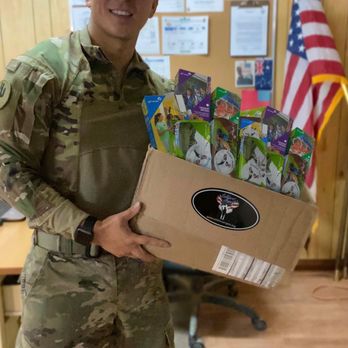 Soldiers' Angels - Deployed Service member excited to receive treats from home. - Community Service/Non-Profit Near Me - San Antonio, Texas