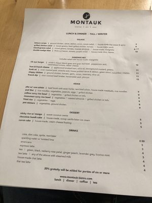 Menu photo 3 Montauk Bistro Draper, UT