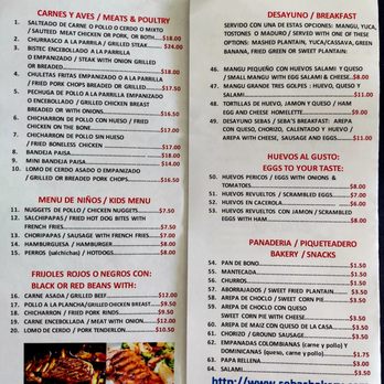 Seba's Restaurant And B - Menu 5/21 - Dominican Near Me - Rdgfld Pk, New Jersey