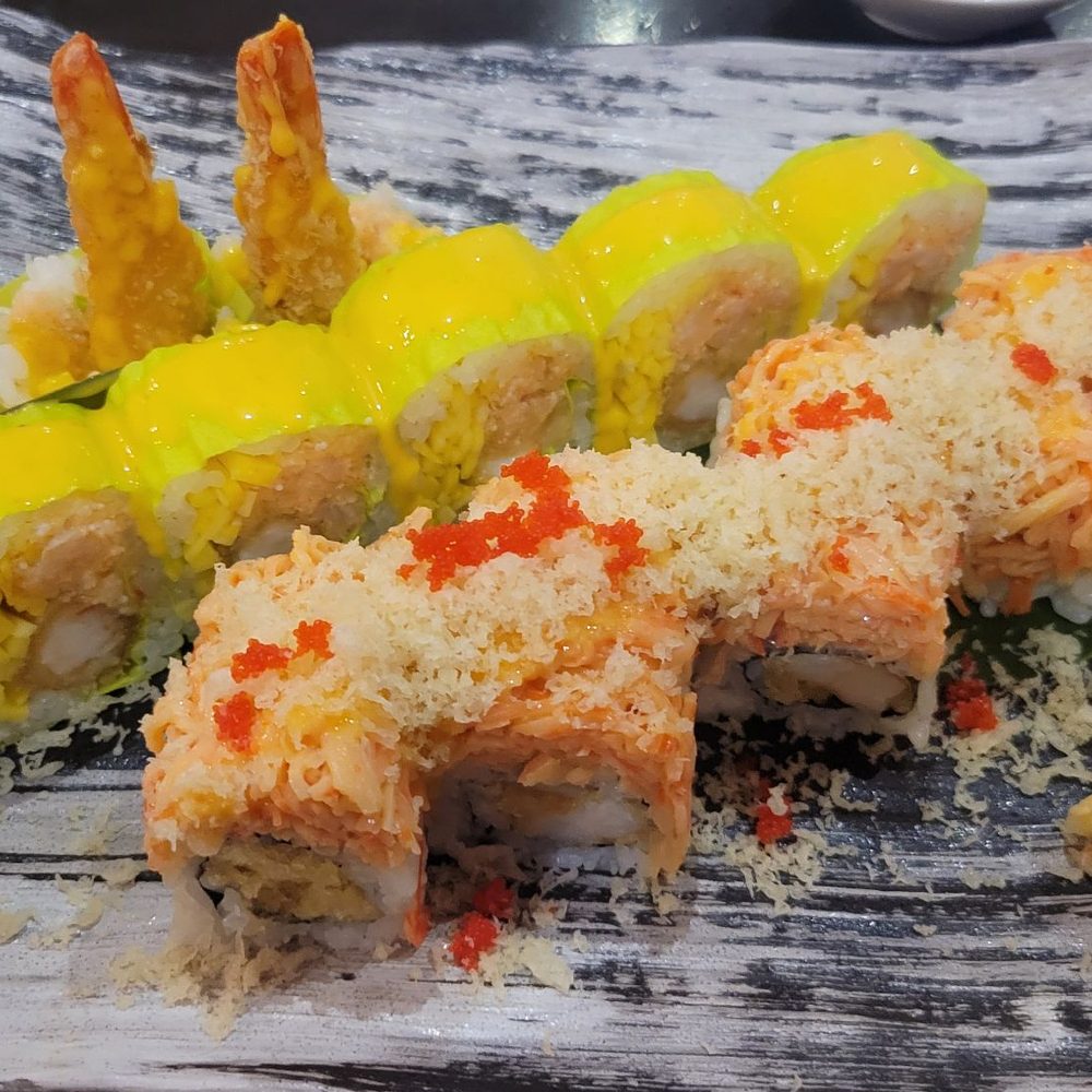 Red Lotus - American valley roll bottom, paradise roll top - Asian Fusion Near Me - Shelton, Connecticut Red Lotus - American valley roll bottom, paradise roll top - Asian Fusion Near Me - Shelton, Connecticut