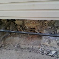 Burriss Masonry - Working around this gas line proved to be an extra challenge.