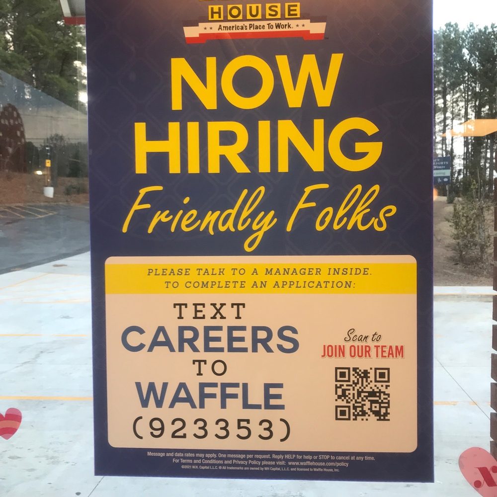 Waffle House - a now hiring friendly sign - Diners Near Me - Marietta, Georgia Waffle House - a now hiring friendly sign - Diners Near Me - Marietta, Georgia
