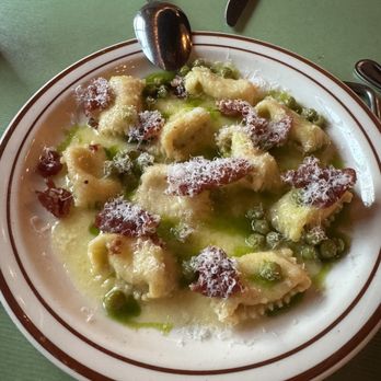 Tiny Champions - Ricotta agnolotti with prosciutto and pickled peas - Pizza Near Me - Houston, Texas