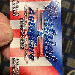 JD's Patriot Auto Care - There card