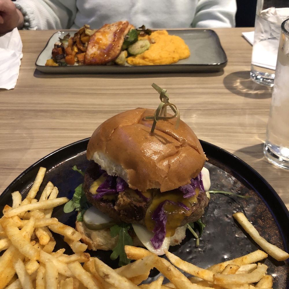 Coughlin's Law Kitchen & Brew Pub - The house burger and apricot salmon - American Near Me - Pittsburgh, Pennsylvania