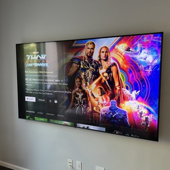 MVP - Mobile Video Plus - 86in tv leveled and mounted - Home Theatre Installation Near Me